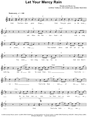 Let Your Mercy Rain by Chris Tomlin - Sheet Music