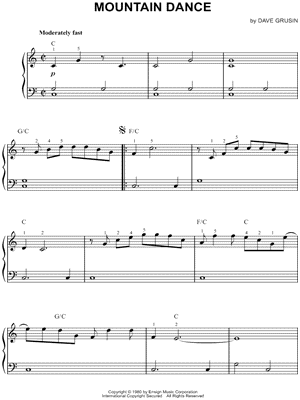 Mountain Dance by Dave Grusin - Sheet Music