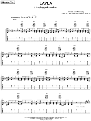 Layla by Eric Clapton - Sheet Music