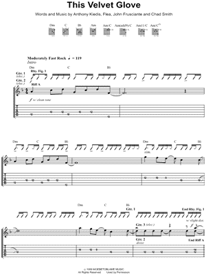 This Velvet Glove by Red Hot Chili Peppers - Sheet Music