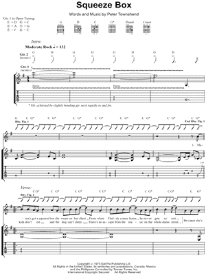 Squeeze Box by The Who - Sheet Music