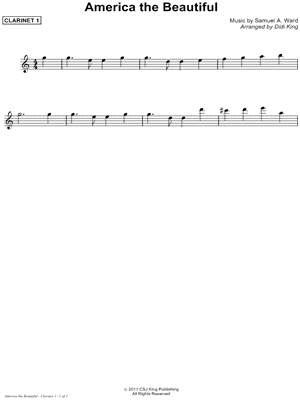 America the Beautiful - Clarinet 1 Part (Clarinet Quartet)