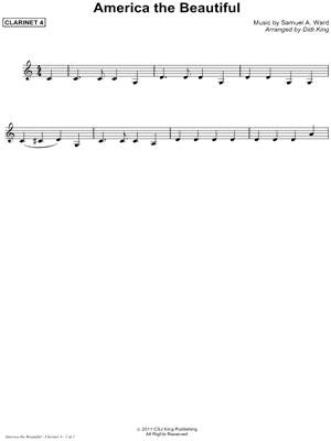 America the Beautiful - Clarinet 4 Part (Clarinet Quartet)