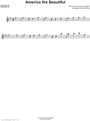 America the Beautiful - Flute 1 Part (Flute Quartet)