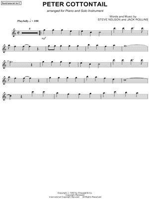 Peter Cottontail - C Instrument by Steve Nelson - Sheet Music