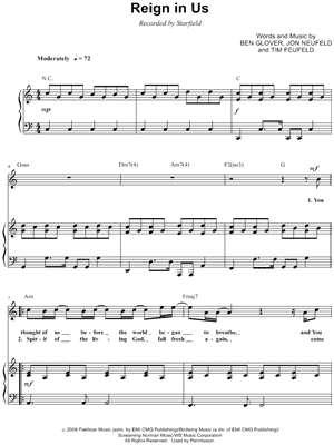 Reign In Us by Starfield - Sheet Music