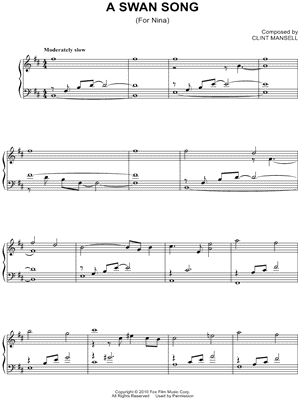 A Swan Song from Black Swan - Sheet Music