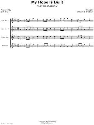 My Hope Is Built - Saxophone Quartet Score