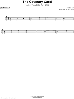 The Coventry Carol - Clarinet 3