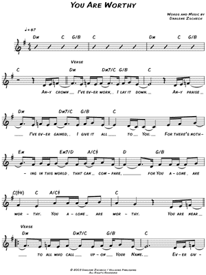You Are Worthy by Hillsong - Sheet Music