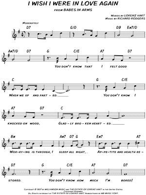 I Wish I Were In Love Again from Babes in Arms - Sheet Music