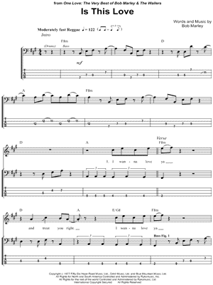 Is This Love by Bob Marley - Sheet Music
