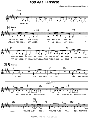 You Are Faithful by Hillsong - Sheet Music