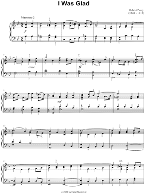 I Was Glad by Hubert Parry - Sheet Music
