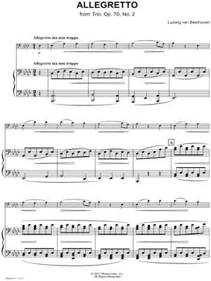 Allegretto from Trio, Op. 70, No. 2 - Piano Accompaniment