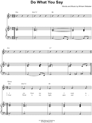 Do What You Say by Hillsong - Sheet Music