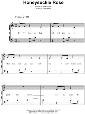 Honeysuckle Rose by Thomas 'Fats' Waller - Sheet Music