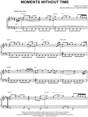 Moments Without Time by Yanni - Sheet Music