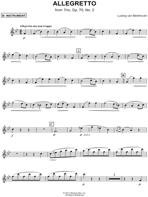 Allegretto from Trio, Op. 70, No. 2 - Bb Instrument