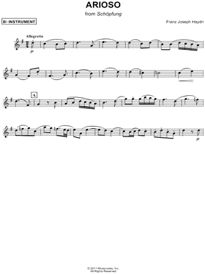 Arioso, from Schöpfung - Bb Instrument