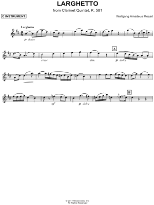 Larghetto from Clarinet Quintet, K. 581