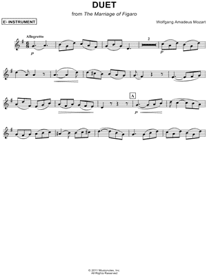 Duettino: Che soave zeffiretto (Sull'aria) - Eb Instrument