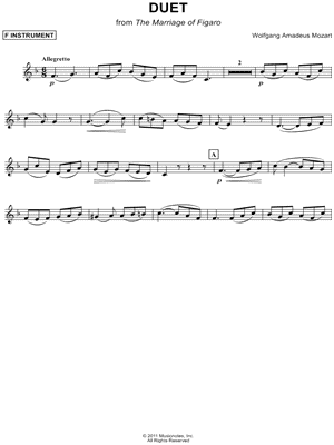 Duettino: Che soave zeffiretto (Sull'aria) - F Instrument