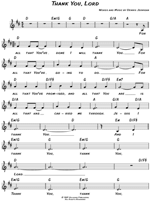 Thank You, Lord by Hillsong - Sheet Music