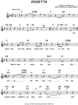Rosetta by Earl Hines - Sheet Music