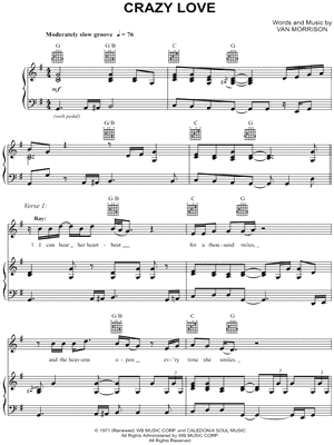 Crazy Love by Ray Charles - Sheet Music