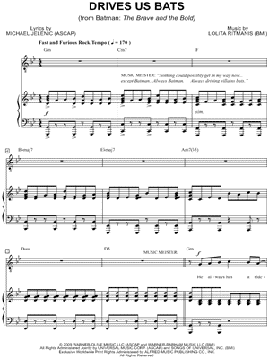 Drives Us Bats from Batman: The Brave and the Bold - Sheet Music