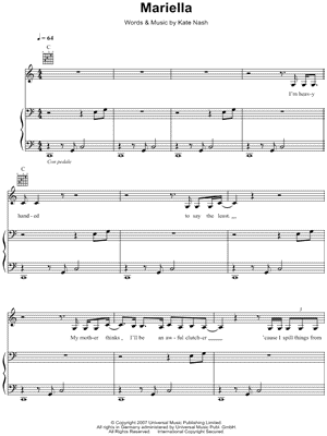 Mariella by Kate Nash - Sheet Music