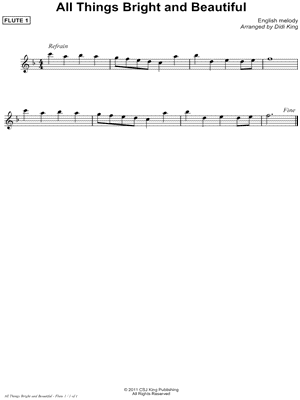 All Things Bright and Beautiful - Flute 1 (Flute Quartet)