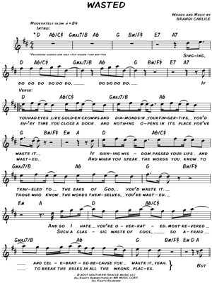 Wasted by Brandi Carlile - Sheet Music