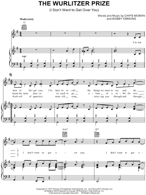 The Wurlitzer Prize by Waylon Jennings - Sheet Music