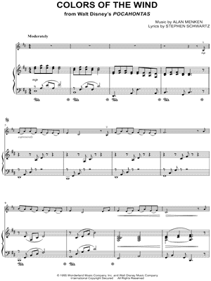 Colors of the Wind - Piano Accompaniment (Strings) from Pocahontas - Sheet Music