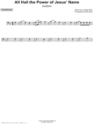 All Hail the Power of Jesus' Name - Trombone (Brass Quartet)