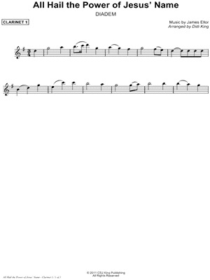 All Hail the Power of Jesus' Name - Clarinet 1 (Clarinet Quartet)