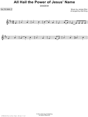 All Hail the Power of Jesus' Name - Alto Sax 2 (Saxophone Quartet)