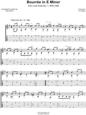 Bourrée in E Minor, BWV 996