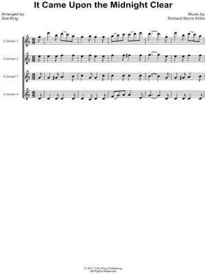 It Came Upon a Midnight Clear - Score (Clarinet Quartet)