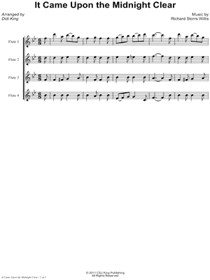It Came Upon a Midnight Clear - Score (Flute Quartet)