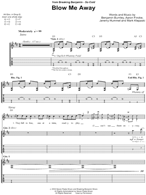 Blow Me Away by Breaking Benjamin - Sheet Music