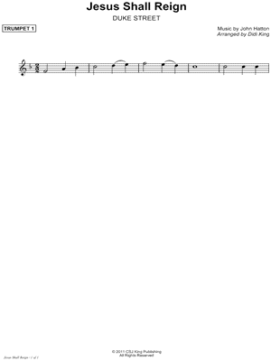 Jesus Shall Reign - Trumpet 1 (Brass Quartet)