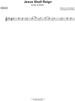 Jesus Shall Reign - Violin 2 (String Quartet)