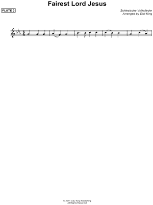 Fairest Lord Jesus - Flute 3 (Flute Quartet)