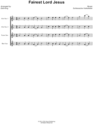 Fairest Lord Jesus - Score (Saxophone Quartet)