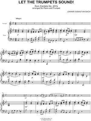 Let the Trumpets Sound! from Cantata No. 207a - Piano Accompaniment