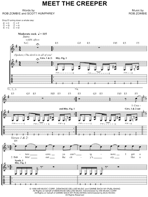 Meet the Creeper by Rob Zombie - Sheet Music