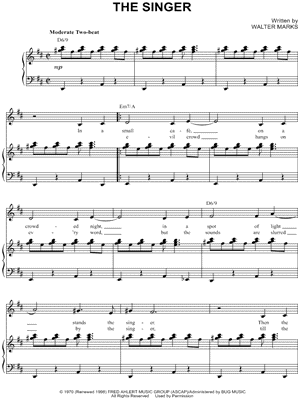The Singer by Liza Minnelli - Sheet Music